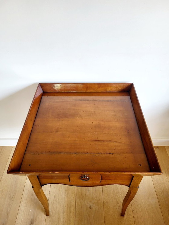 Image 1 of Mesa auxiliar o de mayordomo antigua, madera de cerezo, Francia