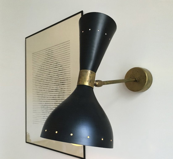 Image 1 of Pair of large Italian wall sconces, 1950s design