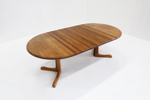 Vintage Danish round extendable dining table solid teak