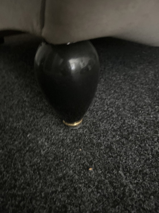 Image 1 of Art Deco chair with black lacquered armrests