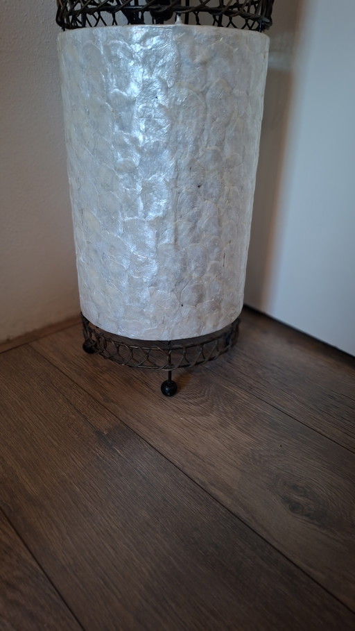 Lampadaire Ellipse vintage avec motif en nacre