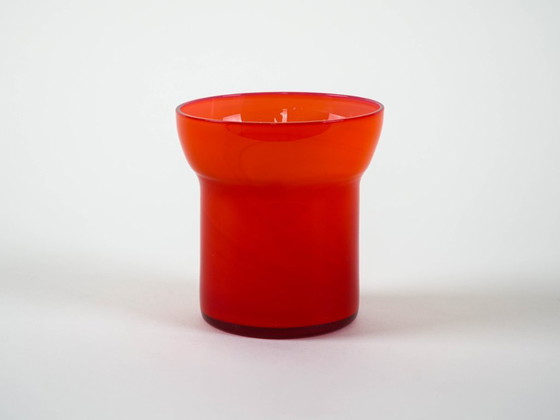Image 1 of Red glass vase, Danish design, 1970s, made in Denmark