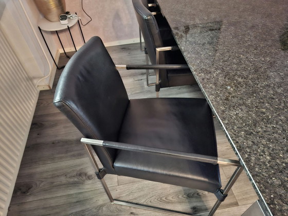 Beautiful Dining Table With Granite Top And 6 Chairs – Metal, Stone (photo 4 of 5)