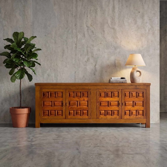 Credenza brutalista in rovere francese, anni '70 – Credenze, Wood (photo 5 of 6)