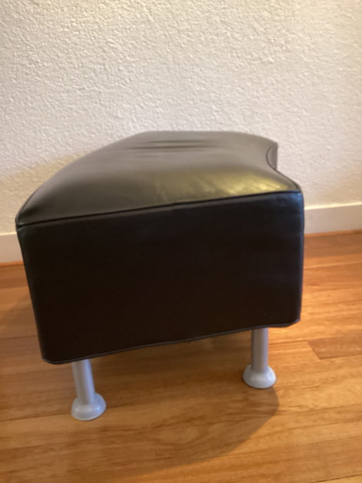 Montis Zwart Leren Hocker Juliet