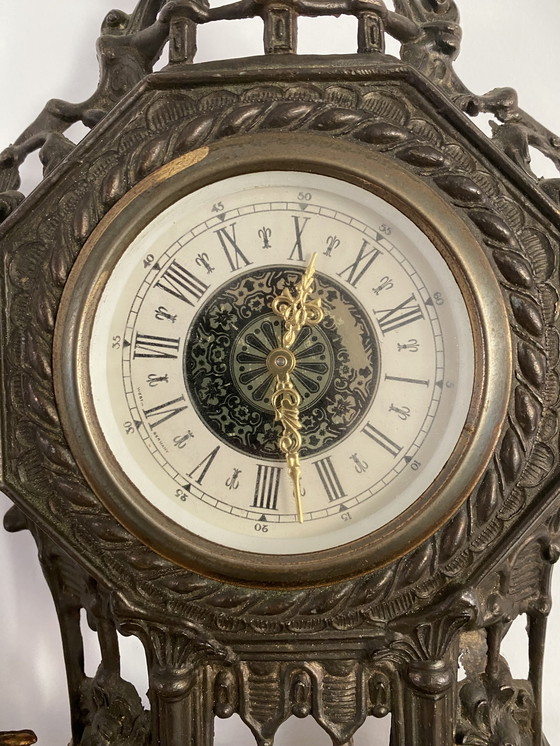 Image 1 of Vintage Lowental Heavy Duty Cast Brass Tab Le Mantle Clock