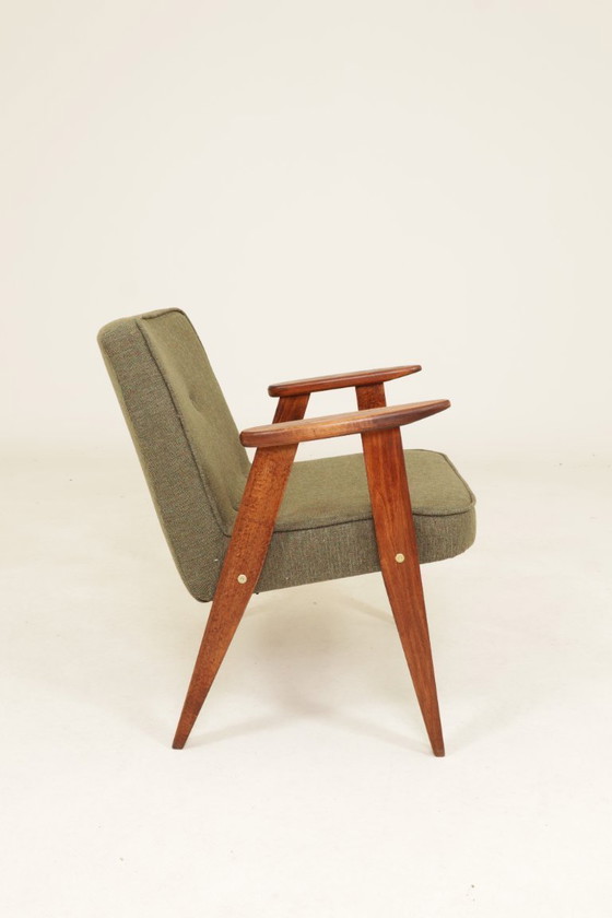 Image 1 of Coppia di poltrone lounge vintage con rivestimento in treccia verde, poltrone restaurate