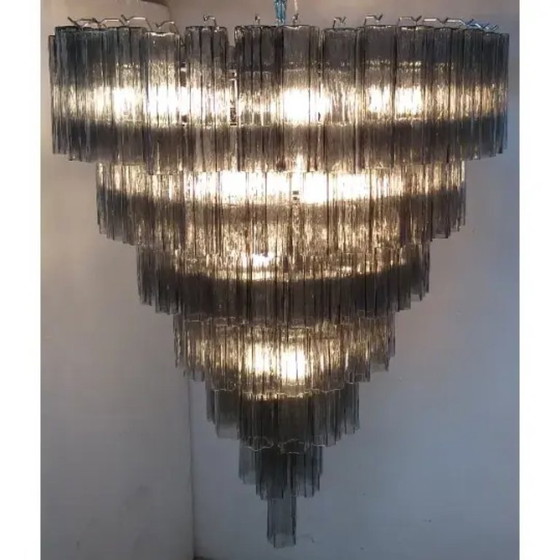 Image 1 of Lustre contemporain de luxe inspiré des malles en verre de Murano