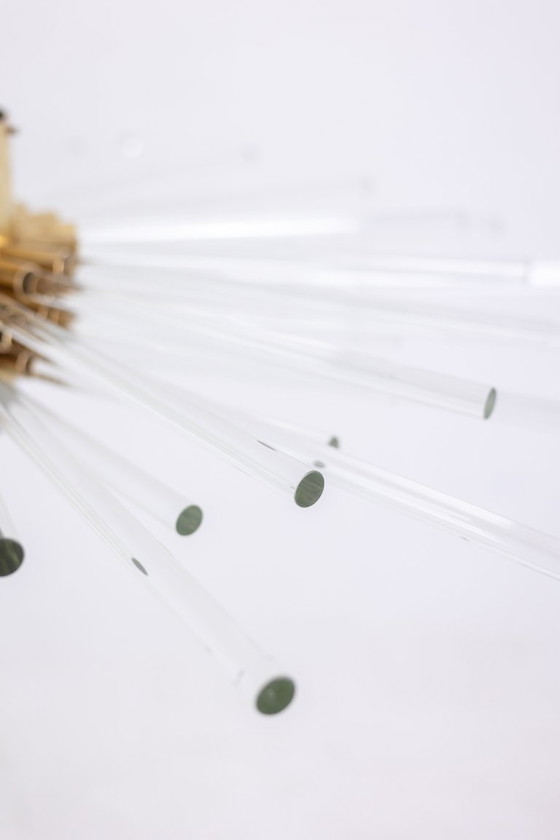 Image 1 of Kronleuchter aus Glasröhren, strahlend. Zeitgenössische Kreation.