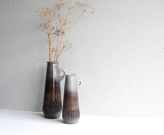 Image 1 of Mid-century modern art ceramic vases by Ingrid Atterberg for Upsala-Ekeby, 1970s, set of 2