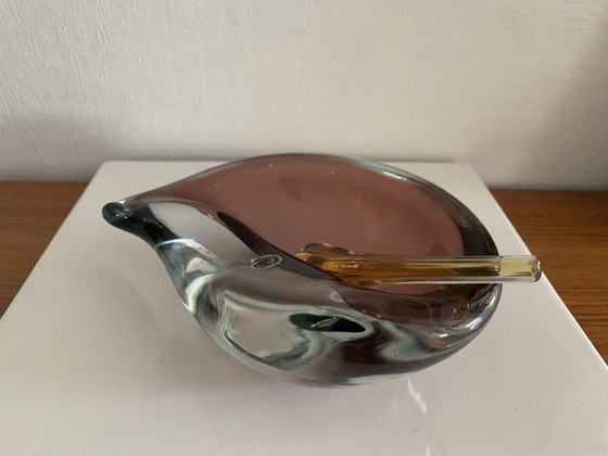 Image 1 of Cenicero para puros de mediados de siglo, de cristal de Murano Summerso, con mortero, años 60