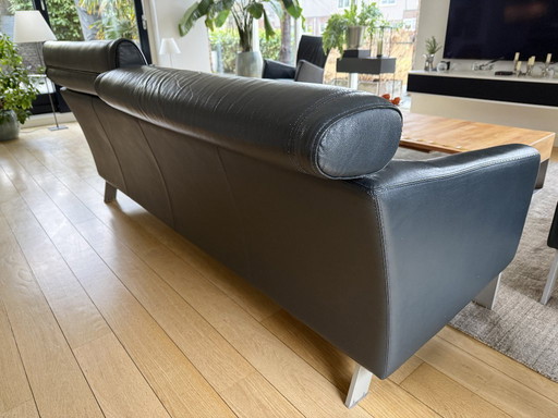 Divano Leolux Patachou 3 posti in pelle Wapiti 301 Slate Blue