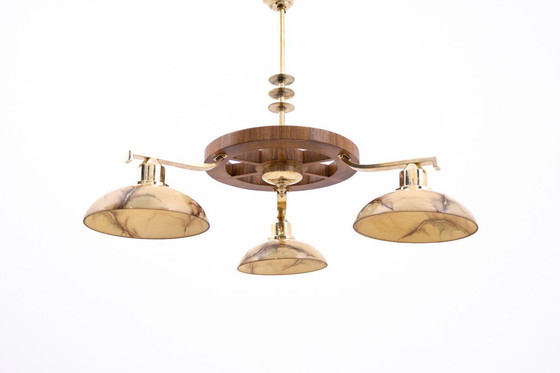 Image 1 of Lustre Art Déco du milieu du 20e siècle, Pologne.