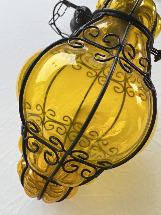 Image 1 of Venezianische Glaslampe in Bernstein