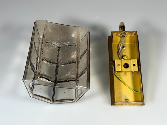 Image 1 of Lámpara de pared de los años 60/70, Glassworks Limburg, Alemania, vidrio y metal.