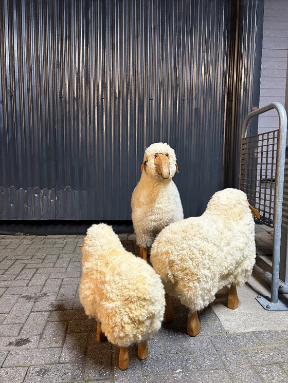 Image 1 of 3x sgabello vintage a forma di pecora Hanns Peter Krafft