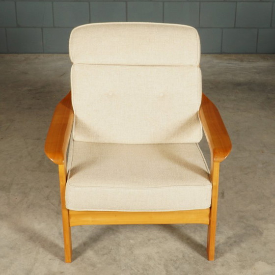 Fauteuil danois vintage – Noyer – Années 1960 – Textile (photo 9 of 10)