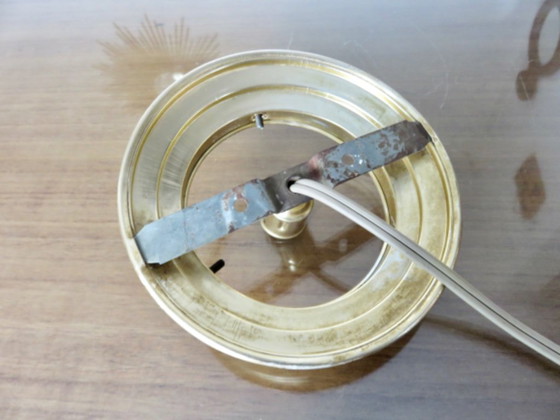 Lámpara de techo de cristal rosa esmerilado con detalles dorados, Francia, 1950. – Plafones, Glass (photo 12 of 12)