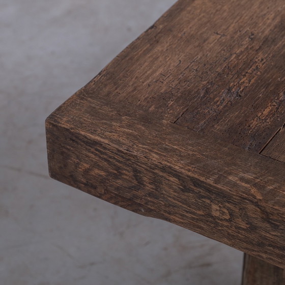 Image 1 of Pair of Belgium Wabi-Sabi Wooden Side Tables