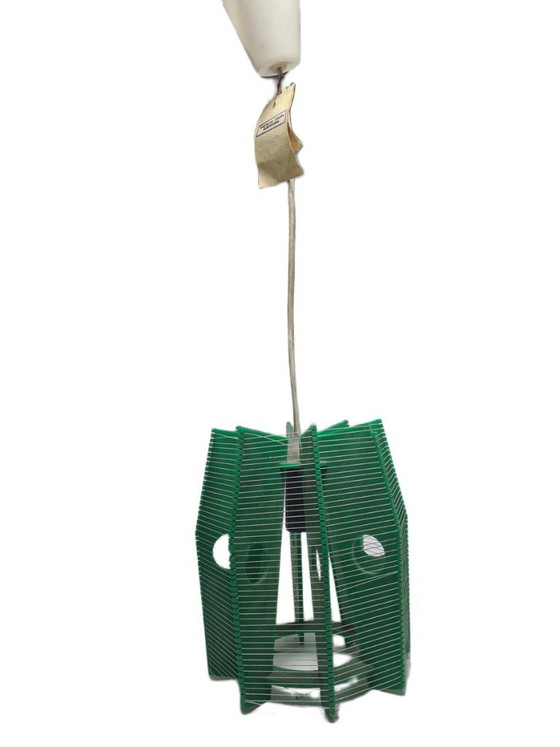 Vintage Pending Lamp by Huta Sedzimira in Cracow, Poland, 1980s – Pendant lamps, Plastic, Textile (photo 6 of 11)