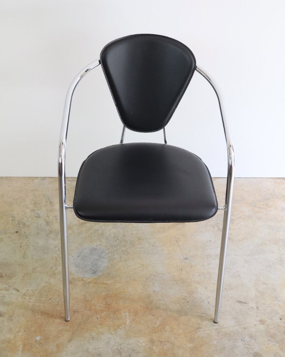 Image 1 of 2 chaises Effezeta italiennes vintage à structure tubulaire