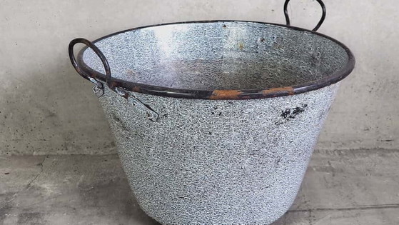 Antico calderone metallico blu (c.1920) – Oggetti decorativi, Rustic (photo 3 of 15)