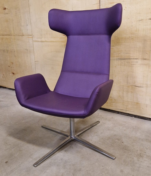 Poltrona girevole Flexi Lounge Purple Poltrona di design in stile anni '70