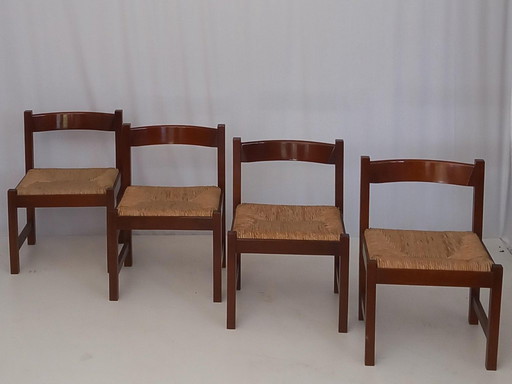 Set van 4 Torbecchia stoelen door Giovanni Michelucci voor Poltronova, jaren 70
