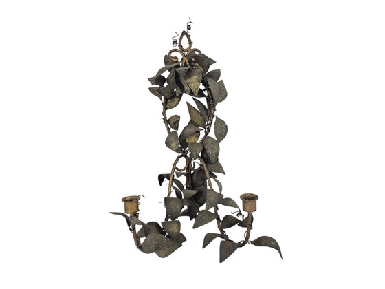 Image 1 of Applique murale style Hollywood Regency - laiton doré - années 80