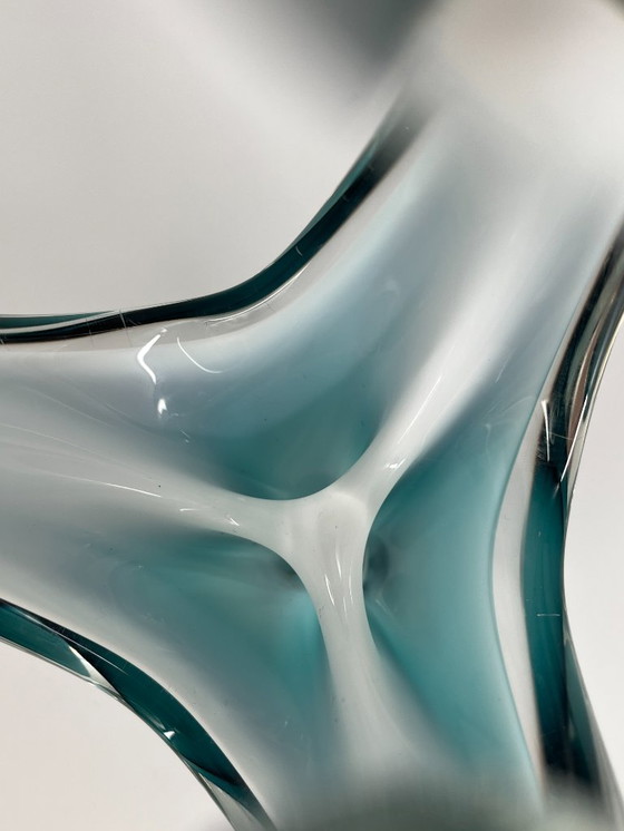 Image 1 of Paul Kedelv für Flygsfors – Muschelvase – Schwedisches Kunstglas 1950er Jahre