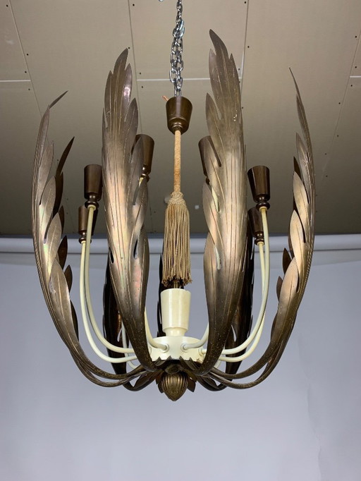 Vereinigte Werkstätten Munich chandelier 1950s