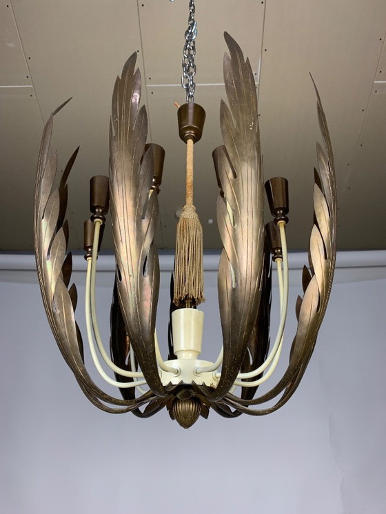 Image 1 of Vereinigte Werkstätten Munich chandelier 1950s