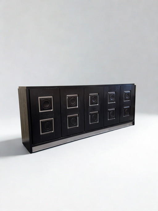 Vintage Brutalist Sideboard Black