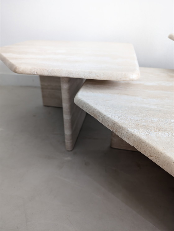 Image 1 of Vintage Travertine Nesting Tables