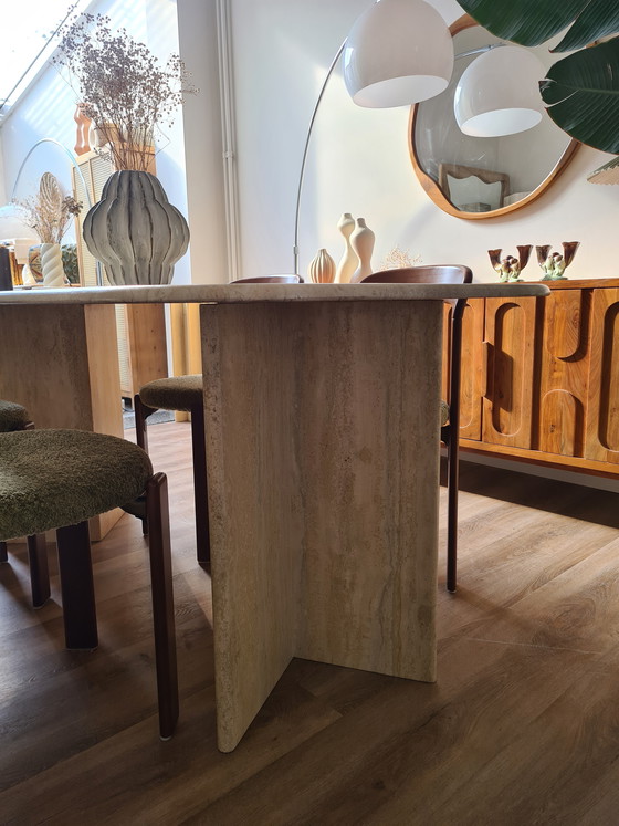 Image 1 of Traventine dining table