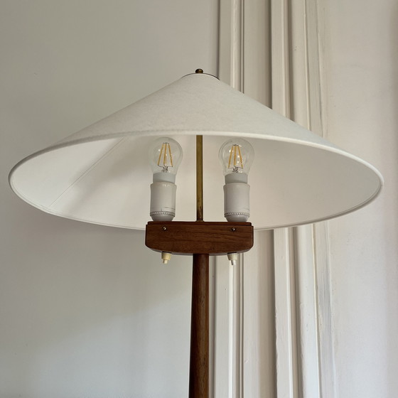 Image 1 of Vintage Scandinavian floor lamp in teak and brass, Tranås Stilarmatur, Sweden, 1960s