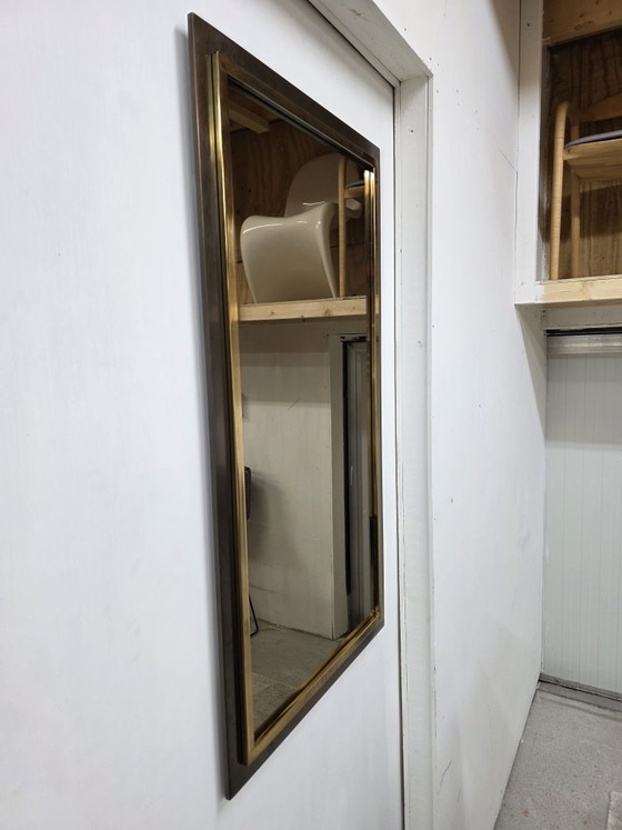 Belgo Chrom bar + mirror 70/80s Hollywood Regency, Belgochrom, Liquor cabinets, Brass, Aluminium, Beige (photo 7 of 8)