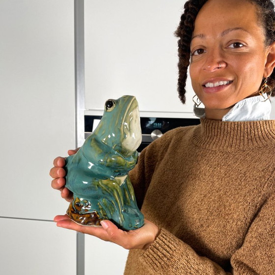 Image 1 of 20e Eeuw Europees Majolica Geglazuurd Keramisch Kikkerbeeldje