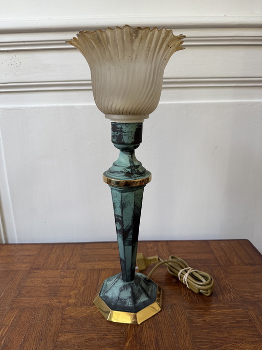 Lampe tulipe art déco 