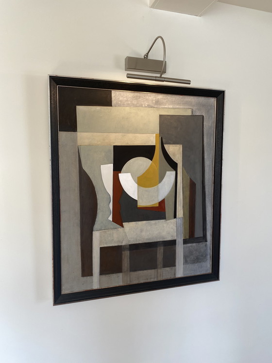 Image 1 of Abstract painting "With Glass, Bowl and Flask" by Marlène Von Dürkheim, 2010