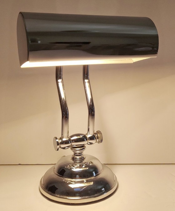 Image 1 of vintage chrome metal articulated lamp