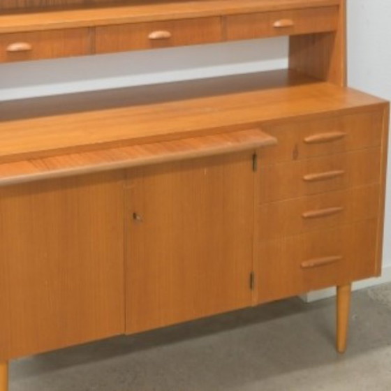 Image 1 of Vintage Scandinavisch secretaire/boekenkast van teakhout, Denemarken, jaren 60.