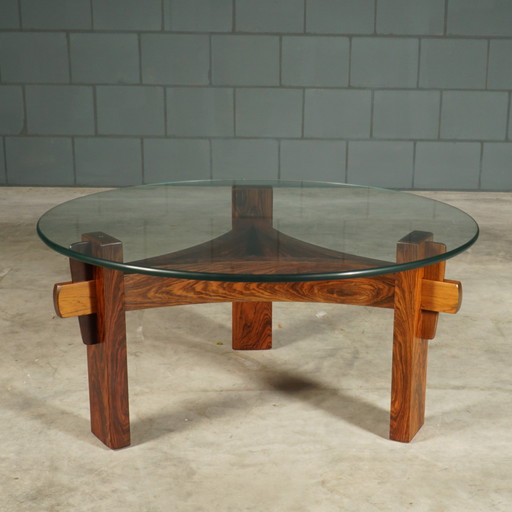 Vintage Brutalist Coffee Table - Rosewood - 1970s