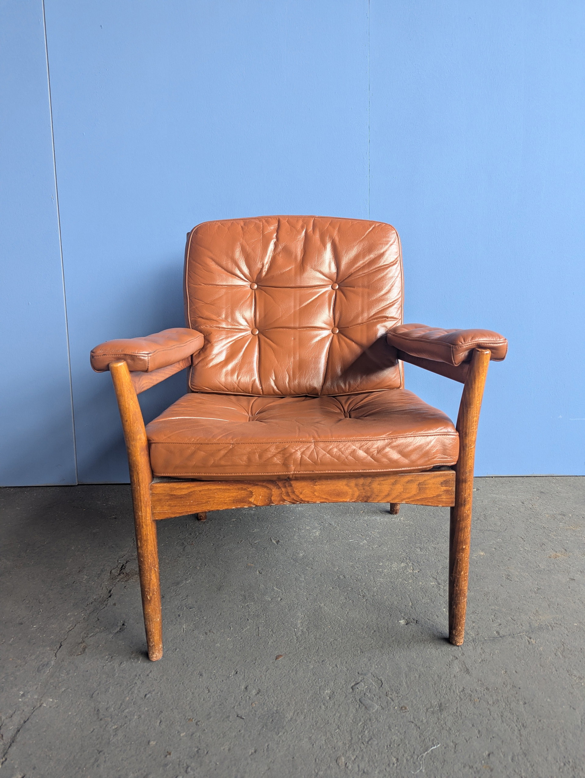 GMHH474○GOTE Mobler 北欧 スウェーデン 本革 レザー オッ Mid Century Chair by Gote Mobler - Etsy