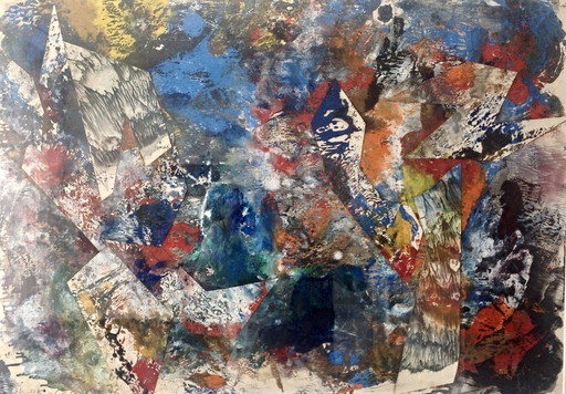 Henk van Gemert “Paysage” little gem. Technique, collage.