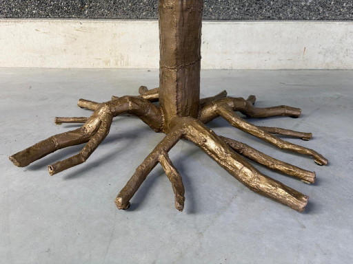 Mesa de comedor con forma de rama de árbol, década de 1980. – eettafels, Glass, Metal (photo 2 of 16)