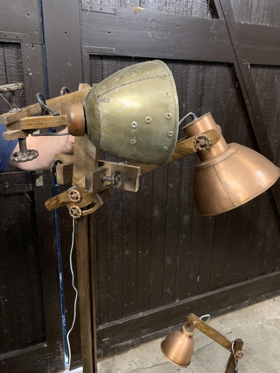 Image 1 of Set stoere Industriële vloerlamp, tafellamp en wandlamp