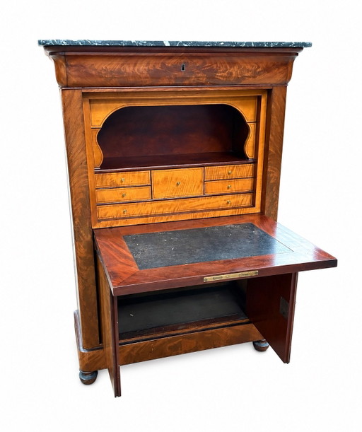Scrivania Biedermeier antica – XIX secolo – Mogano – Aspetto molto raffinato