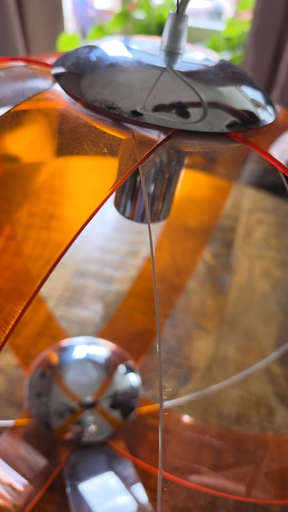Image 1 of Lampada a sospensione vintage stile Space Age | Anni '70 | Plexiglas | Ø40 cm
