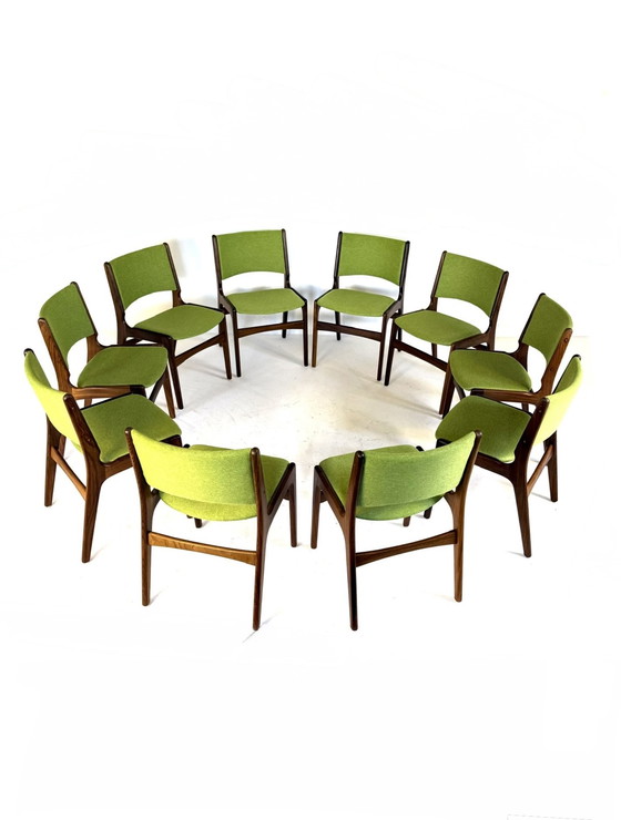 Image 1 of 10x gerestaureerde eetkamerstoel model 89, Erik Buch ‘60